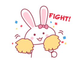 Pink rabbit boll sticker #14735036