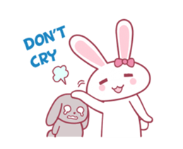 Pink rabbit boll sticker #14735037