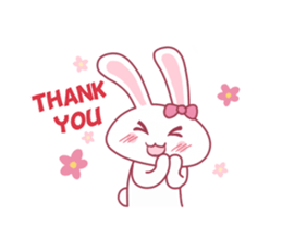 Pink rabbit boll sticker #14735041