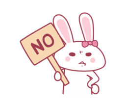 Pink rabbit boll sticker #14735043