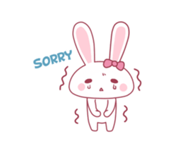 Pink rabbit boll sticker #14735044