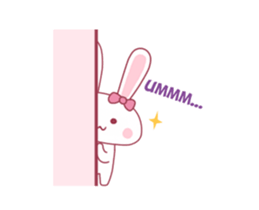 Pink rabbit boll sticker #14735045