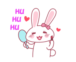 Pink rabbit boll sticker #14735047