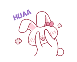 Pink rabbit boll sticker #14735049