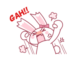 Pink rabbit boll sticker #14735053