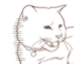 Scandinavian style cat sticker sticker #14736216
