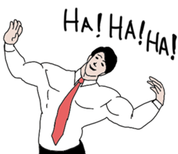 muscle white-collar4 sticker #14739368