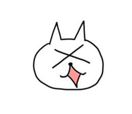 the slow life with a white cat 5 sticker #14741375