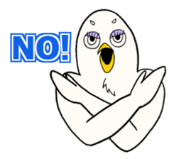 Funny face bird sticker #14743919