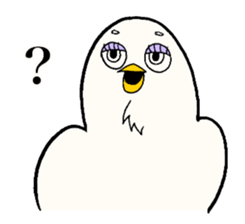 Funny face bird sticker #14743924