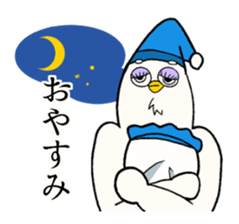 Funny face bird sticker #14743928
