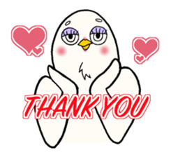 Funny face bird sticker #14743930
