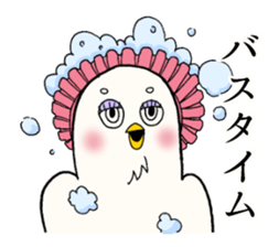 Funny face bird sticker #14743935