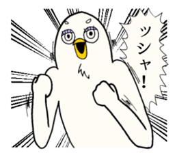 Funny face bird sticker #14743937