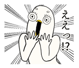 Funny face bird sticker #14743953