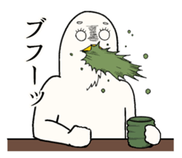 Funny face bird sticker #14743954
