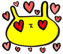 Yellow rabbit sticker 3 sticker #14744088