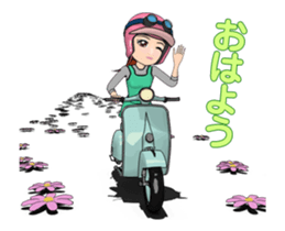 Scooter Girl Animated version sticker #14746358