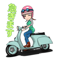 Scooter Girl Animated version sticker #14746364
