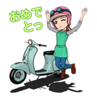 Scooter Girl Animated version sticker #14746374