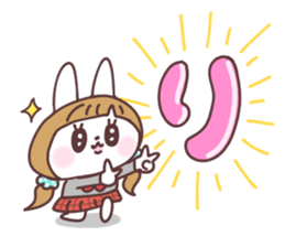 Pigtails girl rabbit 2 sticker #14746560