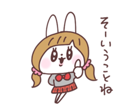 Pigtails girl rabbit 2 sticker #14746562