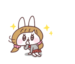 Pigtails girl rabbit 2 sticker #14746564