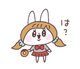 Pigtails girl rabbit 2 sticker #14746565