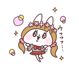 Pigtails girl rabbit 2 sticker #14746566