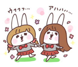 Pigtails girl rabbit 2 sticker #14746567
