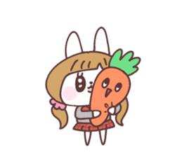 Pigtails girl rabbit 2 sticker #14746569