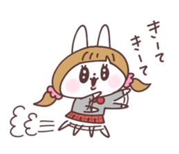 Pigtails girl rabbit 2 sticker #14746570