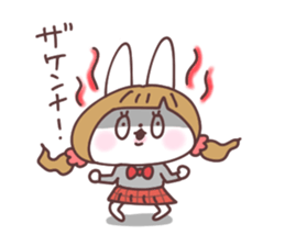 Pigtails girl rabbit 2 sticker #14746571