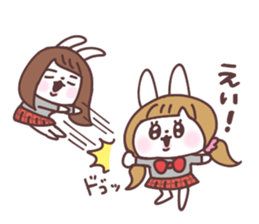 Pigtails girl rabbit 2 sticker #14746573