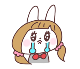 Pigtails girl rabbit 2 sticker #14746574