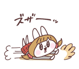 Pigtails girl rabbit 2 sticker #14746575