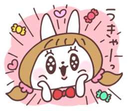 Pigtails girl rabbit 2 sticker #14746576