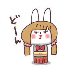 Pigtails girl rabbit 2 sticker #14746578