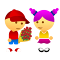 Cute Girl & Boy stickers 2 (animated)