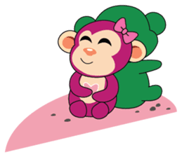 Lovely Couple Funny Little Green Monkey sticker #14751481
