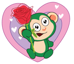 Lovely Couple Funny Little Green Monkey sticker #14751490