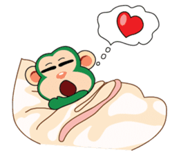 Lovely Couple Funny Little Green Monkey sticker #14751497