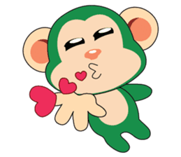 Lovely Couple Funny Little Green Monkey sticker #14751507
