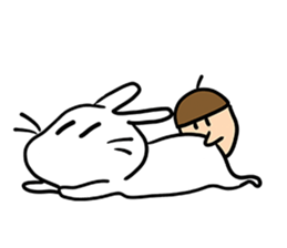 Rabbit and Acorn sticker #14756886
