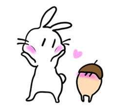 Rabbit and Acorn sticker #14756890