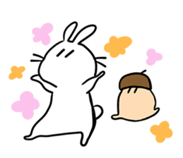 Rabbit and Acorn sticker #14756897