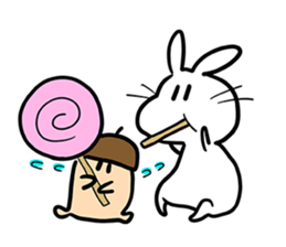 Rabbit and Acorn sticker #14756906