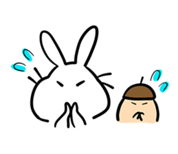 Rabbit and Acorn sticker #14756920
