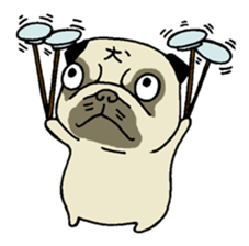 an ugly but cute pug sticker #14763137