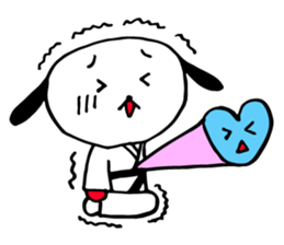 A pretty KARATE dog 'one' . sticker #14763430